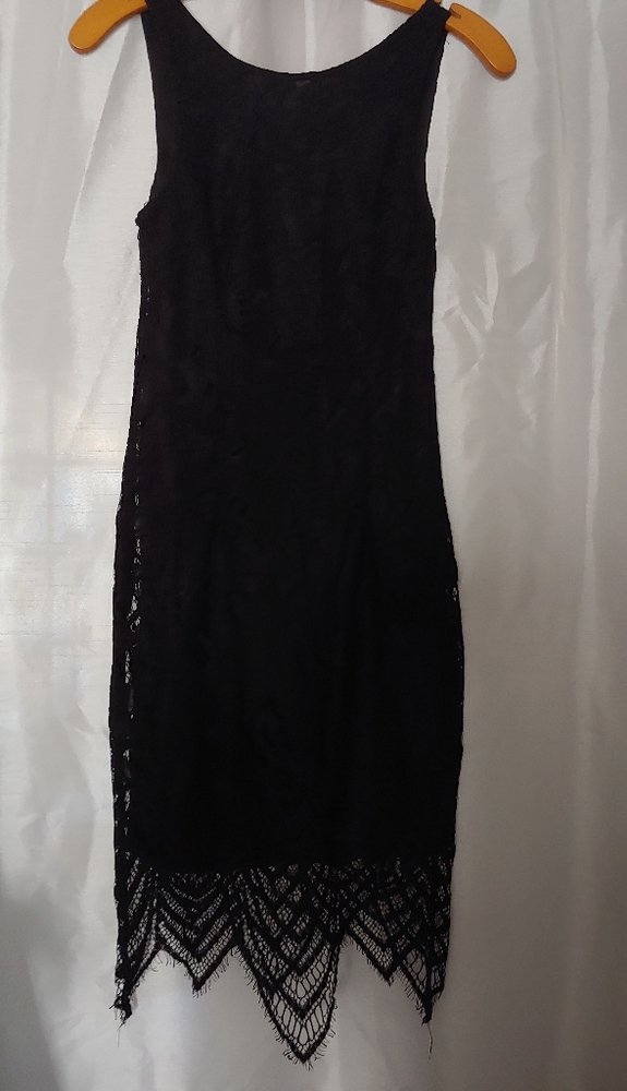 Lace fringe flapper dress